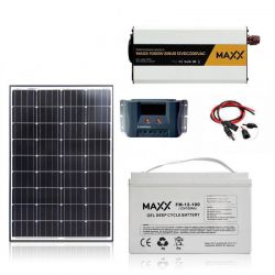 Zestaw zasilania solarnego 160W / 12V - 230V - 1000W / 100Ah
