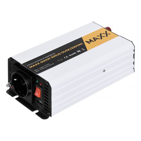 Przetwornica napięcia MAXX 600W Sinus 12VDC/230VAC [300W/600W]