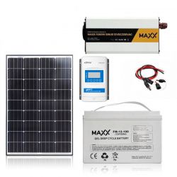 Zestaw zasilania solarnego 160W / 12V - 230V - 1000W / 100Ah