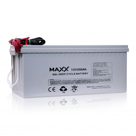 Akumulator żelowy MAXX 200Ah 12V [Kabel 6mm, 2,5m] 517*240*218